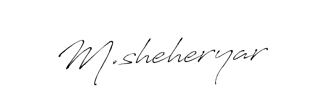 Create a beautiful signature design for name M.sheheryar. With this signature (Antro_Vectra) fonts, you can make a handwritten signature for free. M.sheheryar signature style 6 images and pictures png