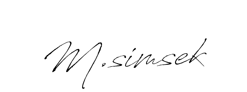 Make a beautiful signature design for name M.simsek. With this signature (Antro_Vectra) style, you can create a handwritten signature for free. M.simsek signature style 6 images and pictures png