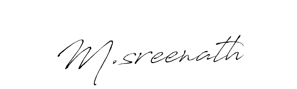 Make a beautiful signature design for name M.sreenath. With this signature (Antro_Vectra) style, you can create a handwritten signature for free. M.sreenath signature style 6 images and pictures png