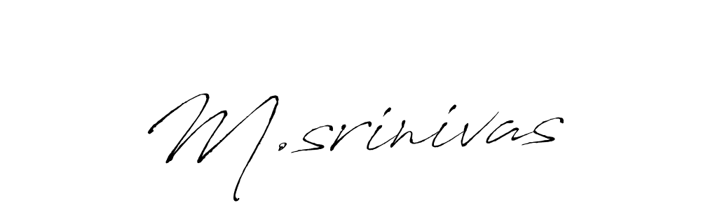 Design your own signature with our free online signature maker. With this signature software, you can create a handwritten (Antro_Vectra) signature for name M.srinivas. M.srinivas signature style 6 images and pictures png