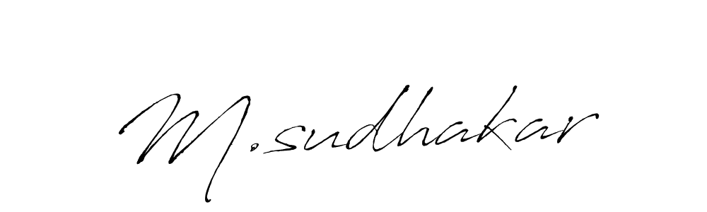 How to make M.sudhakar name signature. Use Antro_Vectra style for creating short signs online. This is the latest handwritten sign. M.sudhakar signature style 6 images and pictures png