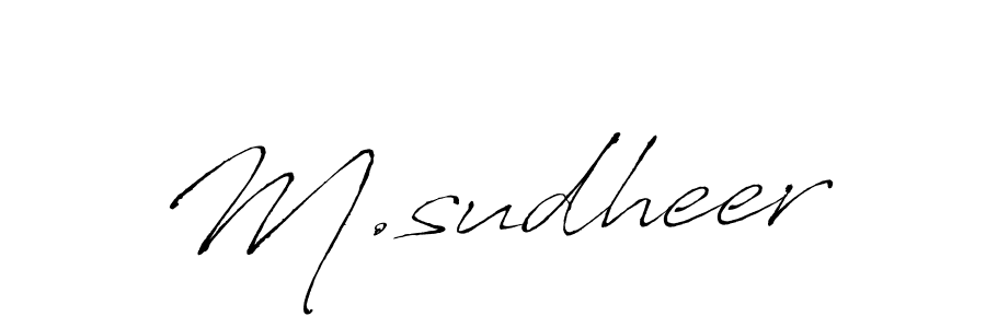 Design your own signature with our free online signature maker. With this signature software, you can create a handwritten (Antro_Vectra) signature for name M.sudheer. M.sudheer signature style 6 images and pictures png