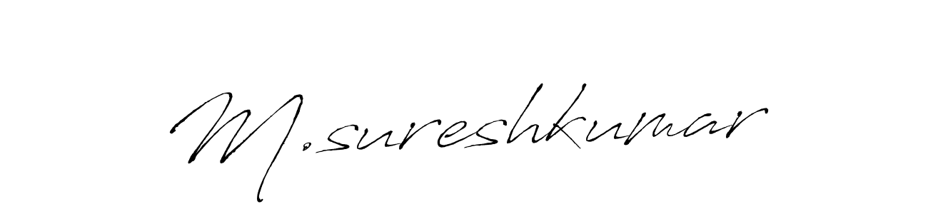 Use a signature maker to create a handwritten signature online. With this signature software, you can design (Antro_Vectra) your own signature for name M.sureshkumar. M.sureshkumar signature style 6 images and pictures png