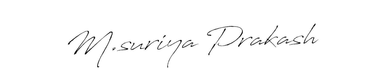 This is the best signature style for the M.suriya Prakash name. Also you like these signature font (Antro_Vectra). Mix name signature. M.suriya Prakash signature style 6 images and pictures png