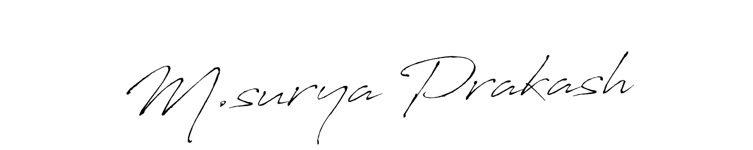 This is the best signature style for the M.surya Prakash name. Also you like these signature font (Antro_Vectra). Mix name signature. M.surya Prakash signature style 6 images and pictures png