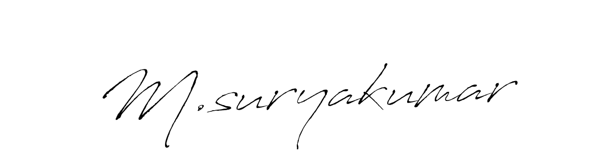 Antro_Vectra is a professional signature style that is perfect for those who want to add a touch of class to their signature. It is also a great choice for those who want to make their signature more unique. Get M.suryakumar name to fancy signature for free. M.suryakumar signature style 6 images and pictures png