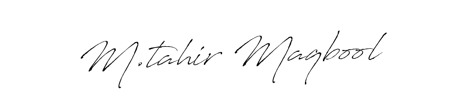 This is the best signature style for the M.tahir Maqbool name. Also you like these signature font (Antro_Vectra). Mix name signature. M.tahir Maqbool signature style 6 images and pictures png