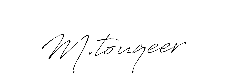 if you are searching for the best signature style for your name M.touqeer. so please give up your signature search. here we have designed multiple signature styles  using Antro_Vectra. M.touqeer signature style 6 images and pictures png