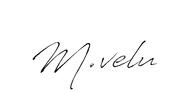 Create a beautiful signature design for name M.velu. With this signature (Antro_Vectra) fonts, you can make a handwritten signature for free. M.velu signature style 6 images and pictures png