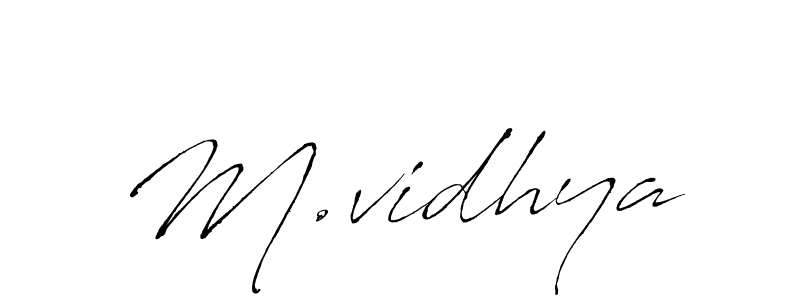 Make a beautiful signature design for name M.vidhya. With this signature (Antro_Vectra) style, you can create a handwritten signature for free. M.vidhya signature style 6 images and pictures png