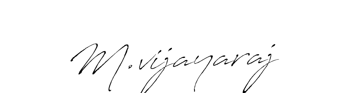 Make a beautiful signature design for name M.vijayaraj. With this signature (Antro_Vectra) style, you can create a handwritten signature for free. M.vijayaraj signature style 6 images and pictures png