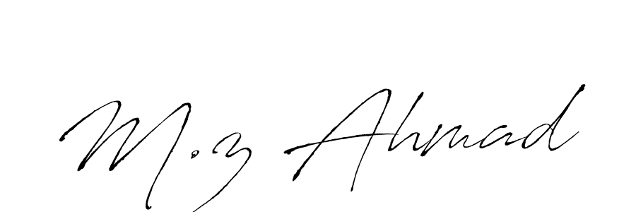 Also we have M.z Ahmad name is the best signature style. Create professional handwritten signature collection using Antro_Vectra autograph style. M.z Ahmad signature style 6 images and pictures png