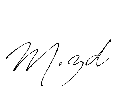 Create a beautiful signature design for name M.zd. With this signature (Antro_Vectra) fonts, you can make a handwritten signature for free. M.zd signature style 6 images and pictures png