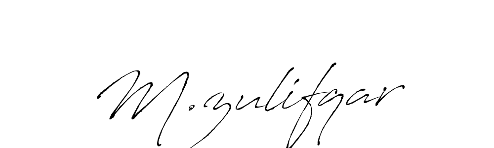 How to make M.zulifqar name signature. Use Antro_Vectra style for creating short signs online. This is the latest handwritten sign. M.zulifqar signature style 6 images and pictures png