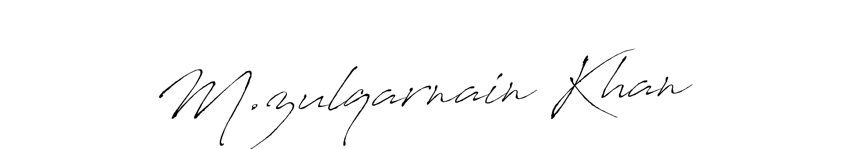 Create a beautiful signature design for name M.zulqarnain Khan. With this signature (Antro_Vectra) fonts, you can make a handwritten signature for free. M.zulqarnain Khan signature style 6 images and pictures png