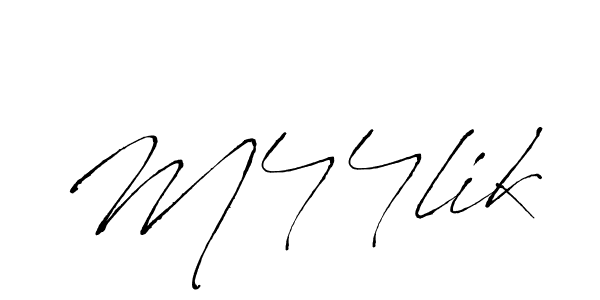 The best way (Antro_Vectra) to make a short signature is to pick only two or three words in your name. The name M44lik include a total of six letters. For converting this name. M44lik signature style 6 images and pictures png