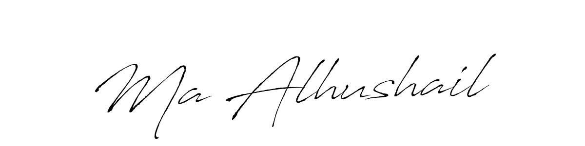 How to Draw Ma Alhushail signature style? Antro_Vectra is a latest design signature styles for name Ma Alhushail. Ma Alhushail signature style 6 images and pictures png