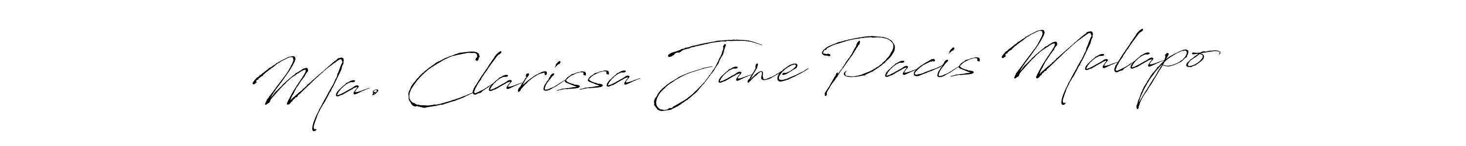 How to make Ma. Clarissa Jane Pacis Malapo name signature. Use Antro_Vectra style for creating short signs online. This is the latest handwritten sign. Ma. Clarissa Jane Pacis Malapo signature style 6 images and pictures png