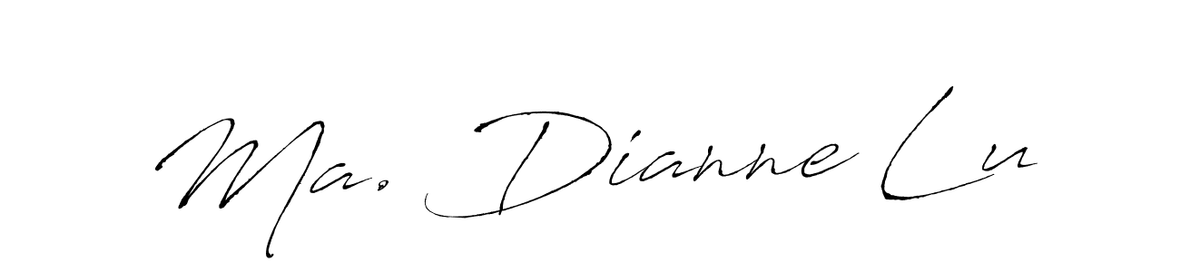 Create a beautiful signature design for name Ma. Dianne Lu. With this signature (Antro_Vectra) fonts, you can make a handwritten signature for free. Ma. Dianne Lu signature style 6 images and pictures png