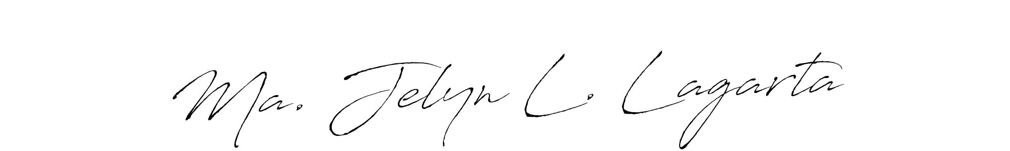 You should practise on your own different ways (Antro_Vectra) to write your name (Ma. Jelyn L. Lagarta) in signature. don't let someone else do it for you. Ma. Jelyn L. Lagarta signature style 6 images and pictures png