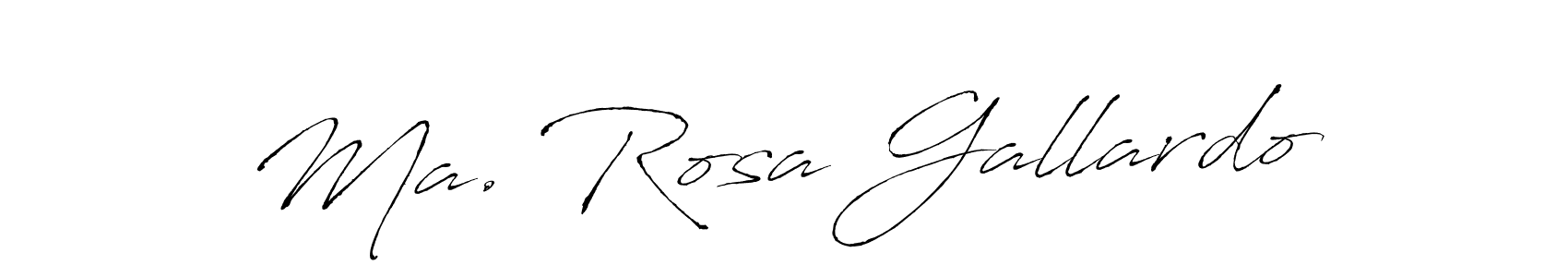 How to make Ma. Rosa Gallardo name signature. Use Antro_Vectra style for creating short signs online. This is the latest handwritten sign. Ma. Rosa Gallardo signature style 6 images and pictures png