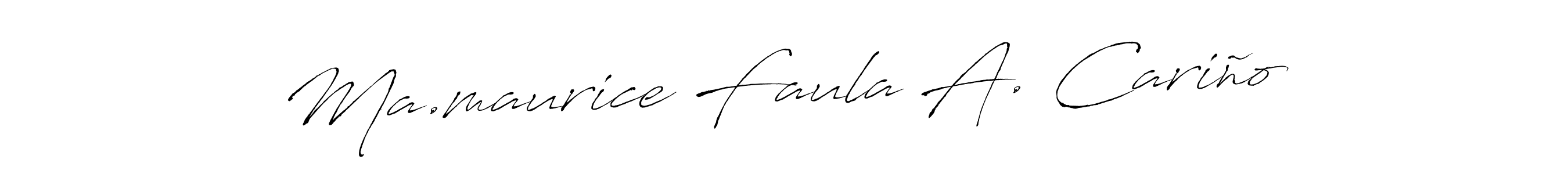 The best way (Antro_Vectra) to make a short signature is to pick only two or three words in your name. The name Ma.maurice Faula A. Cariño include a total of six letters. For converting this name. Ma.maurice Faula A. Cariño signature style 6 images and pictures png