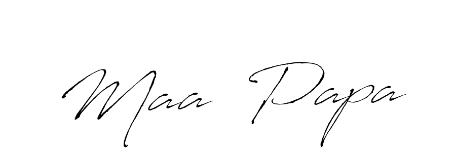Similarly Antro_Vectra is the best handwritten signature design. Signature creator online .You can use it as an online autograph creator for name Maa  Papa. Maa  Papa signature style 6 images and pictures png