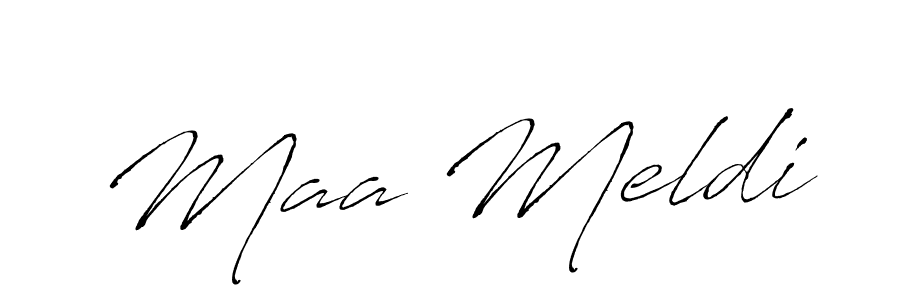 Create a beautiful signature design for name Maa Meldi. With this signature (Antro_Vectra) fonts, you can make a handwritten signature for free. Maa Meldi signature style 6 images and pictures png