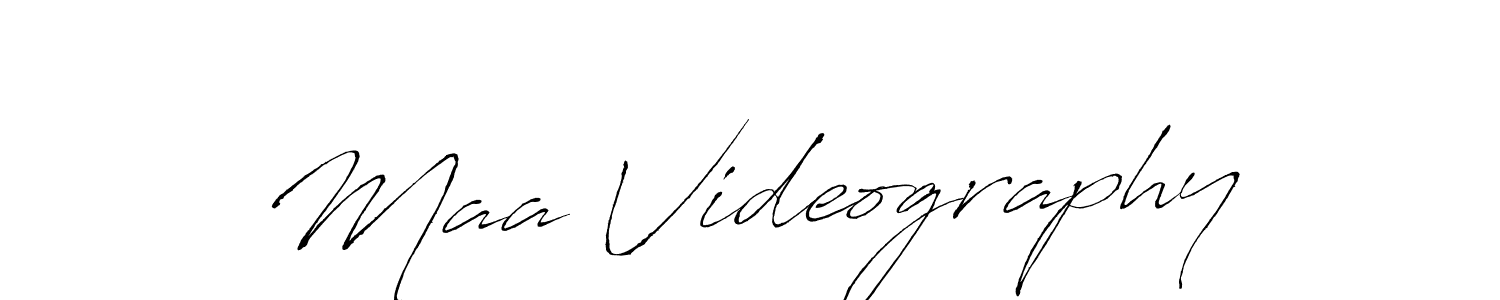 Make a beautiful signature design for name Maa Videography. With this signature (Antro_Vectra) style, you can create a handwritten signature for free. Maa Videography signature style 6 images and pictures png