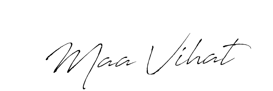 How to make Maa Vihat name signature. Use Antro_Vectra style for creating short signs online. This is the latest handwritten sign. Maa Vihat signature style 6 images and pictures png