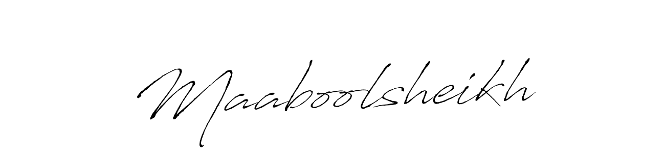 How to make Maaboolsheikh signature? Antro_Vectra is a professional autograph style. Create handwritten signature for Maaboolsheikh name. Maaboolsheikh signature style 6 images and pictures png