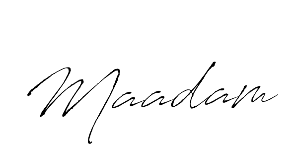 Create a beautiful signature design for name Maadam. With this signature (Antro_Vectra) fonts, you can make a handwritten signature for free. Maadam signature style 6 images and pictures png