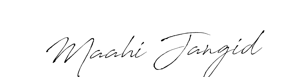 How to make Maahi Jangid name signature. Use Antro_Vectra style for creating short signs online. This is the latest handwritten sign. Maahi Jangid signature style 6 images and pictures png