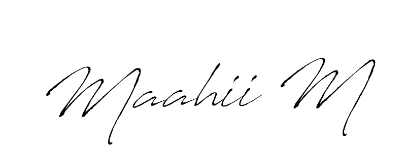if you are searching for the best signature style for your name Maahii M. so please give up your signature search. here we have designed multiple signature styles  using Antro_Vectra. Maahii M signature style 6 images and pictures png