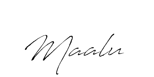 Also You can easily find your signature by using the search form. We will create Maalu  name handwritten signature images for you free of cost using Antro_Vectra sign style. Maalu  signature style 6 images and pictures png