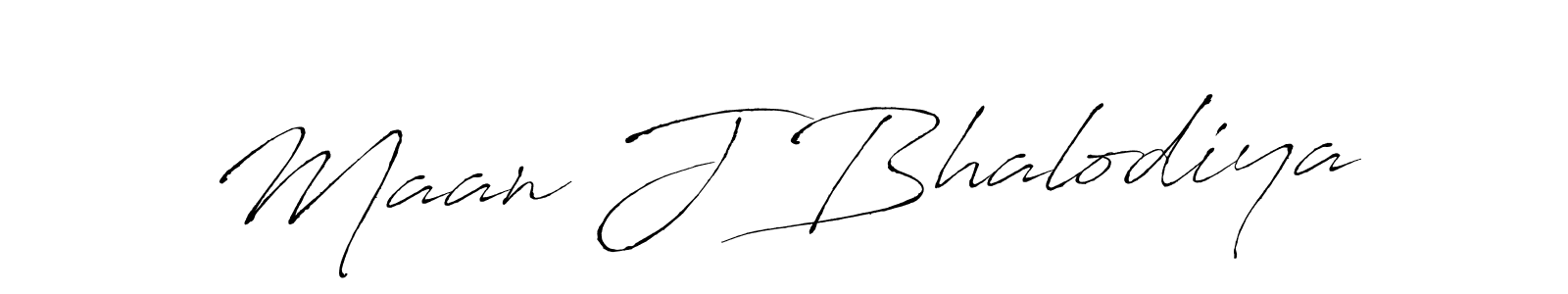 Design your own signature with our free online signature maker. With this signature software, you can create a handwritten (Antro_Vectra) signature for name Maan J Bhalodiya. Maan J Bhalodiya signature style 6 images and pictures png