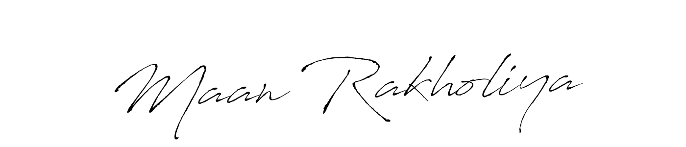 How to make Maan Rakholiya name signature. Use Antro_Vectra style for creating short signs online. This is the latest handwritten sign. Maan Rakholiya signature style 6 images and pictures png