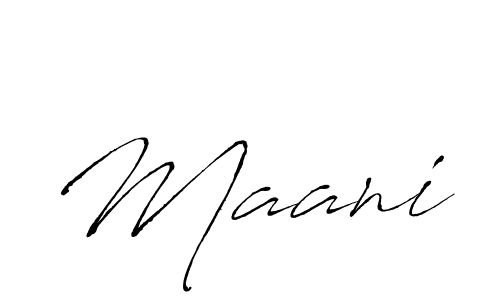 Make a beautiful signature design for name Maani. With this signature (Antro_Vectra) style, you can create a handwritten signature for free. Maani signature style 6 images and pictures png