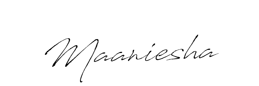 How to make Maaniesha signature? Antro_Vectra is a professional autograph style. Create handwritten signature for Maaniesha name. Maaniesha signature style 6 images and pictures png