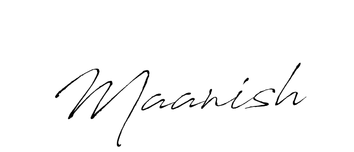 Make a beautiful signature design for name Maanish. With this signature (Antro_Vectra) style, you can create a handwritten signature for free. Maanish signature style 6 images and pictures png