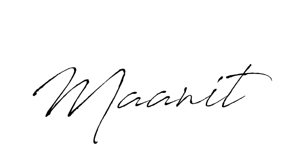 Use a signature maker to create a handwritten signature online. With this signature software, you can design (Antro_Vectra) your own signature for name Maanit. Maanit signature style 6 images and pictures png