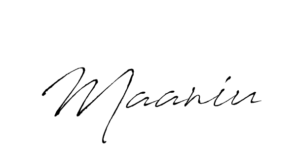 Make a beautiful signature design for name Maaniu. With this signature (Antro_Vectra) style, you can create a handwritten signature for free. Maaniu signature style 6 images and pictures png