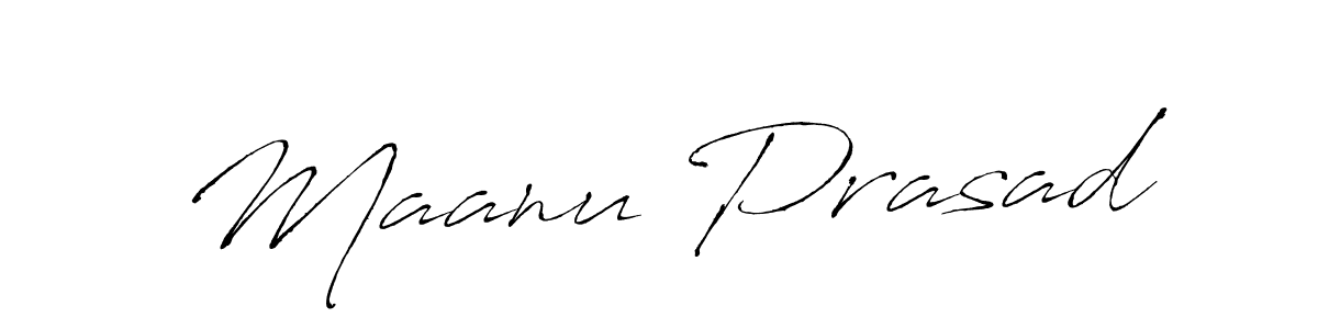 Create a beautiful signature design for name Maanu Prasad. With this signature (Antro_Vectra) fonts, you can make a handwritten signature for free. Maanu Prasad signature style 6 images and pictures png