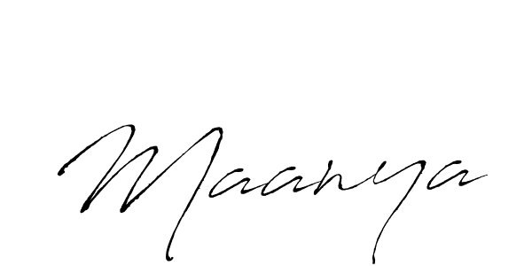 Design your own signature with our free online signature maker. With this signature software, you can create a handwritten (Antro_Vectra) signature for name Maanya. Maanya signature style 6 images and pictures png