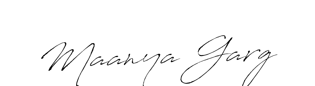 Make a beautiful signature design for name Maanya Garg. With this signature (Antro_Vectra) style, you can create a handwritten signature for free. Maanya Garg signature style 6 images and pictures png