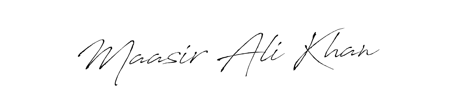 Design your own signature with our free online signature maker. With this signature software, you can create a handwritten (Antro_Vectra) signature for name Maasir Ali Khan. Maasir Ali Khan signature style 6 images and pictures png