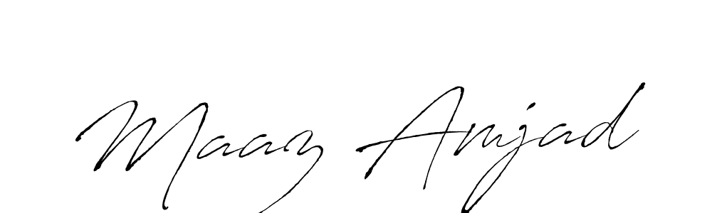 Design your own signature with our free online signature maker. With this signature software, you can create a handwritten (Antro_Vectra) signature for name Maaz Amjad. Maaz Amjad signature style 6 images and pictures png