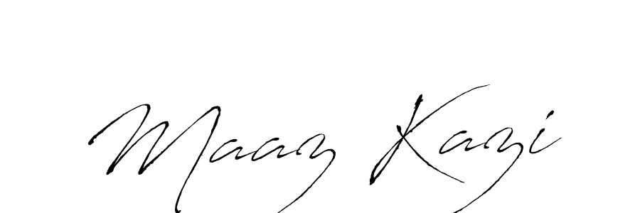 How to make Maaz Kazi name signature. Use Antro_Vectra style for creating short signs online. This is the latest handwritten sign. Maaz Kazi signature style 6 images and pictures png