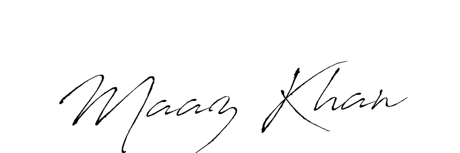 Make a beautiful signature design for name Maaz Khan. With this signature (Antro_Vectra) style, you can create a handwritten signature for free. Maaz Khan signature style 6 images and pictures png