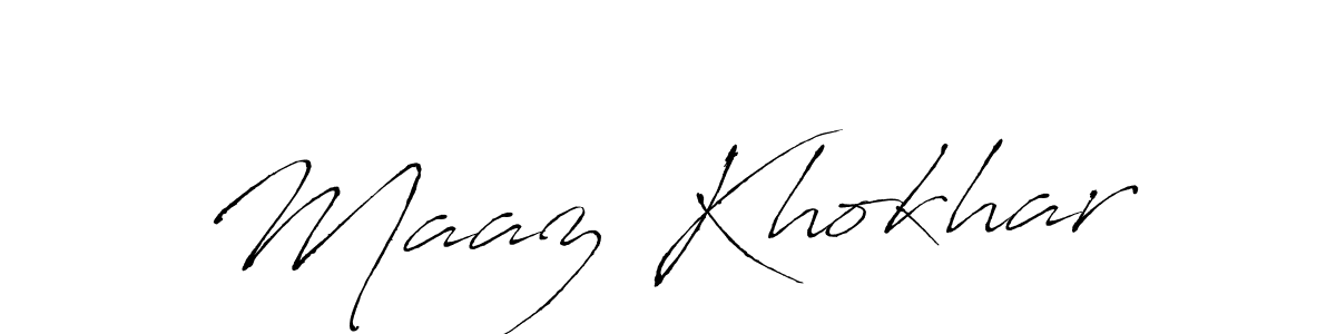 Also You can easily find your signature by using the search form. We will create Maaz Khokhar name handwritten signature images for you free of cost using Antro_Vectra sign style. Maaz Khokhar signature style 6 images and pictures png